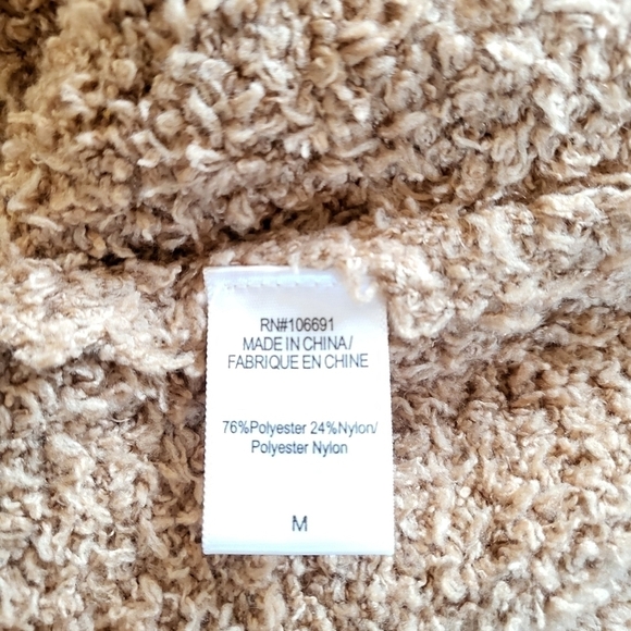 New Young Fabulous & Broke Teddy Bear Belted Tan Sweater Cardigan NWT Medium - Picture 9 of 10